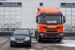 Vastuoluline pimenurk: veokijuht võib, aga ei pruugi näha sõiduautot ega jalakäijat! pimenurk