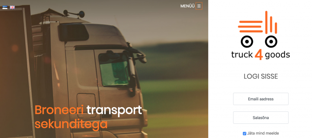Eestis loodud Truck4goods rakendus “uberiseerib” veoteenused truck4goods.com