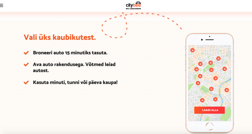 Tallinnas saab nüüdsest kasutada CityBee ööpäevaringset kaubikujagamise teenust citybee