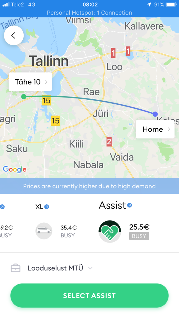 Bolt Assist kategooria teeb taksosõidu võimalikuks erivajadustega inimestele bolt assist