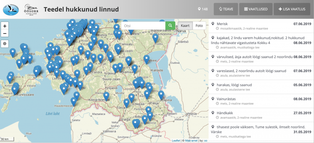 Eesti Ornitoloogiaühingu andmetel hukkub meie teedel rohkelt linde eesti ornitoloogiaühingu