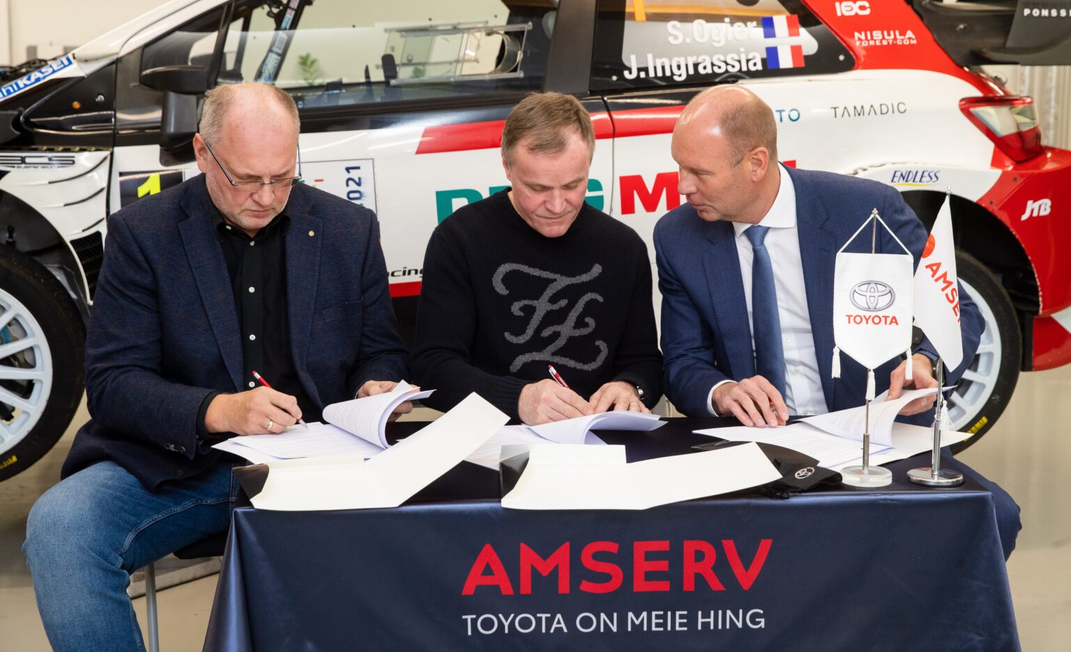 Amserv alustab tegevust Toyota Gazoo Racing töökojas Tommi Mäkinen ja Amserv leping
